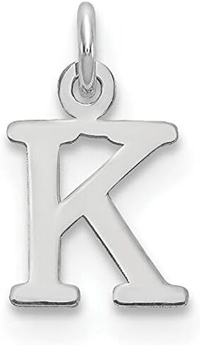 14K White Gold Cutout Letter Initial Charm Pendant (Length 9.65mm Width 6.84 mm) in Kuwait