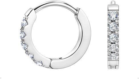 TDEBA Birthstone Hoop Earrings for Women, Silver 14k Plated Gold Mini Hoop Earrings, Cubic Zirconia Huggie Hoop Earrings, Cartilage Piercing Earrings, Birthday Jewelry in Saudi Arabia
