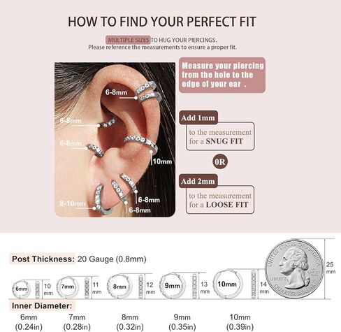 TDEBA Birthstone Hoop Earrings for Women, Silver 14k Plated Gold Mini Hoop Earrings, Cubic Zirconia Huggie Hoop Earrings, Cartilage Piercing Earrings, Birthday Jewelry in Saudi Arabia