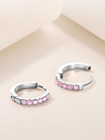 TDEBA Birthstone Hoop Earrings for Women, Silver 14k Plated Gold Mini Hoop Earrings, Cubic Zirconia Huggie Hoop Earrings, Cartilage Piercing Earrings, Birthday Jewelry in Saudi Arabia
