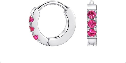 TDEBA Birthstone Hoop Earrings for Women, Silver 14k Plated Gold Mini Hoop Earrings, Cubic Zirconia Huggie Hoop Earrings, Cartilage Piercing Earrings, Birthday Jewelry in Saudi Arabia