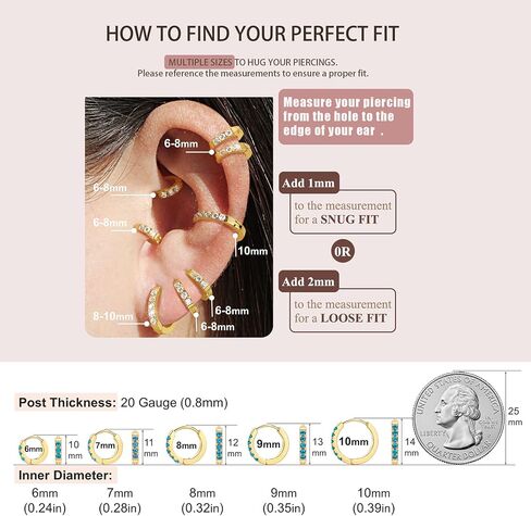 TDEBA Birthstone Hoop Earrings for Women, Silver 14k Plated Gold Mini Hoop Earrings, Cubic Zirconia Huggie Hoop Earrings, Cartilage Piercing Earrings, Birthday Jewelry in Saudi Arabia