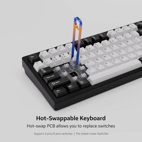 Chilkey ND75 Aluminum Keyboard 75% Percent Wireless Gaming Mechanical Keyboard with LCD Screen, Quick Assembly, BT/2.4G/USB-C, Hot Swappable Per-Key RGB Custom Keyboard for Windows, MacOS in Kuwait