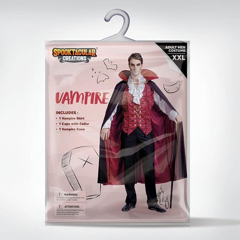 Spooktacular Creations Halloween Vampire Costume for Adult Halloween Costumes Party Events in Saudi Arabia
