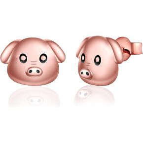 Axolotl/Highland Cow/Pig Earrings for Women 925 Sterling Silver Jewelry Stud Earrings Cute Fun Animal Earrings Gift for Christmas Birthday