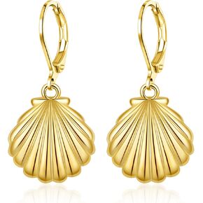 Sea Turtle/Orca/Mushroom/Shell/Shark Earrings for Women Dangle Leverback Earrings Ocean Jewelry Gifts for Women