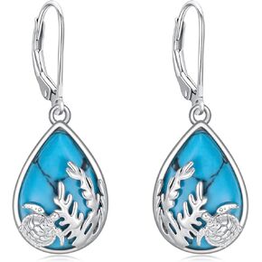 Cross Earrings Turquoise Cross Earrings 925 Sterling Silver Cross Earrings Hypoallergenic Cross Earrings Religion Jewelry Christmas Birthday Gift for Women