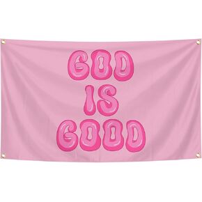 God is Good Poster Tapestry Preppy Christian Wall Poster Decor 3X5 Ft Funny Tapestry Decoration for College Bedroom Room Dorm Wall Aesthetic Decor Tapestry