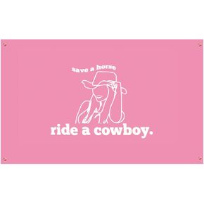 Save a Horse Ride a Cowboy flag Tapestry 3x5 FT, double sided with Grommets for College Dorm Man Cave
