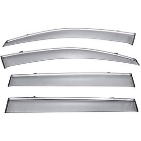 WellVisors Window Visors Wind Deflectors Compatible With Toyota 2014-2019 Highlander With Chrome Trim Rain Guards 3-847TY017
