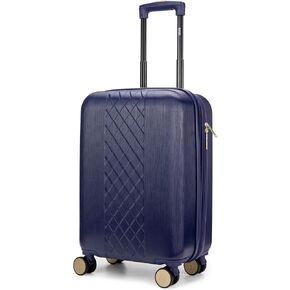 Badgley Mischka Diamond Expandable Carry-on Suitcase 20" Airline Approved Luggage (Navy)
