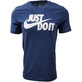 Nike Men's Sportswear Tee Just Do It Swoosh (X-Large, Navy/White)