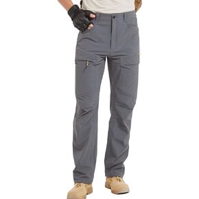 Hiking Pants Men Outdoor Cargo Quick Dry Lightweight Stretch Travel Pants with Elastic Waist for Fishing