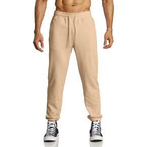 Ouber Men's Workout Sweat Pants Elastic Cuffs Gym Jogger Pants with Zipper Pockets