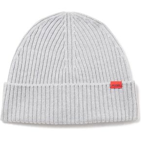 HUGO Men's Small Logo Ribbed Beanie