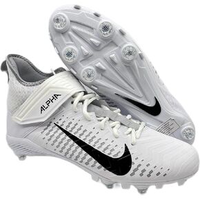 Nike Alpha Menace Pro 2 D White-Black CK4277-100 Men's Detachable Football Cleats 15 US