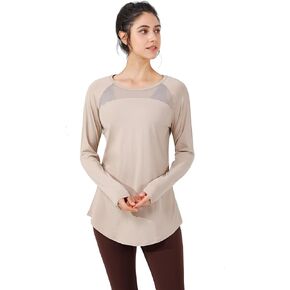 Women's Long Sleeve Workout Shirts Tops Breathable Sports Running Yoga T-Shirt for Women Gym Activewear