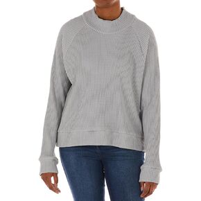 THE NORTH FACE Women's Long-Sleeve Mock Neck Chabot, Meld Grey, Large