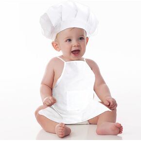 2PCS Newborn Baby Photography Chef, Baby Chef Outfit/Baby Apron and Chef Hat, Mini Toddler Chef Hat, Toddler Chef Outfit with Cotton Material for Infant Photography, Toddler Chef Hat Baby Chef Outfit