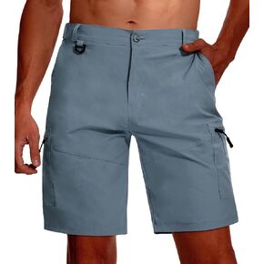 PEGENO Men's Hiking Cargo Shorts 9" Quick Dry Outdoor Lightweight Shorts for Men with Multipocket