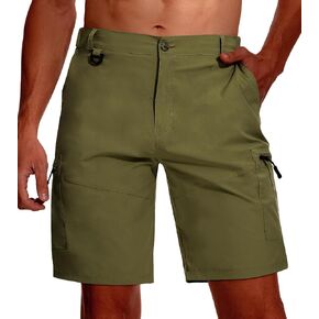 PEGENO Men's Hiking Cargo Shorts 9" Quick Dry Outdoor Lightweight Shorts for Men with Multipocket