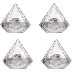 Toyvian Diamond Shaped Candy Boxes Plastic Wedding Favors Boxes Birthday Party Decorating Ornament Container
