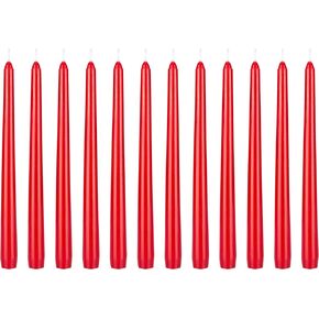 Mega Candles 12 pcs Unscented Black Taper Candle, Hand Poured Wax Candles 10 Inch x 7/8 Inch, Home Décor, Wedding Receptions, Baby Showers, Birthdays, Celebrations, Party Favors & More