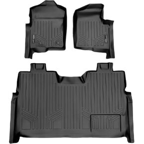 SMARTLINER Custom Fit Floor Mats 2 Row Liner Set Black for 2011-2014 Ford F-150 SuperCrew Cab