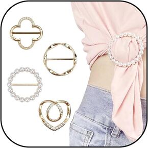 Scarf Rings for Women Silk Scarf Rings Metal Tshirt Tie Circle Clip Buckles Scarf Rings Slides for Scarves Shawl Silk Neckerchief Tshirt Coat Belt Buckle Jewelry Gifts…