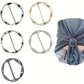 Scarf Rings for Women Silk Scarf Rings Metal Tshirt Tie Circle Clip Buckles Scarf Rings Slides for Scarves Shawl Silk Neckerchief Tshirt Coat Belt Buckle Jewelry Gifts… in Saudi Arabia