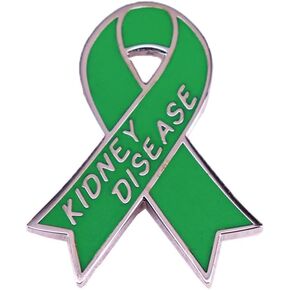KIDNEY DISEASE Enamel Brooch Green Awareness Ribbon Brooch Metal Badge Decorative Pin Lapel Pin Backpack Jewelry Accessory