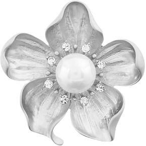WCRAZYE Yellow Flower White Pearl Brooch for Women Girls Gold Autumn Flower Pins Autumn Fall Flower Broach for Mother Wife GF Wedding Bridal Bouquet Party Charm Flower Pin for Christmas Valentine's Day