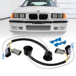 92-99 E36 3-Series Euro Headlight Wire Adapter for US Spec Low/High Beam – Head Light Wire Connector Plug (2 Piece) - Compatible with 1992-1999 BMW 3 Series E36 Coupe, Sedan and Convertible All Models