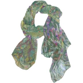 Fashion Scarf for Women Monet's Iris Garden At Giverny Evening Shawl Wrap Scarf for Wedding Party Dress