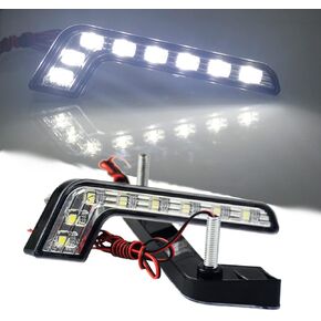 12V Car Daytime Running Lights DRL; Fog Lamps with 8 Pcs White LED Light Beads, Waterproof Bright Car Lights (1 Pair)