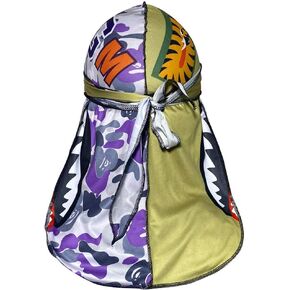 المصمم دوراج | Durags المصمم الجمركي ذو اللونين، Fanshion Du Rag لموجات 360/450/720، غطاء ويفر