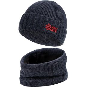 Winter Beanie Hats Scarf Set for Men Women Warm Knit Ski Beanie Skull Cap Neck Warmer Gaiter Face Scarf Set