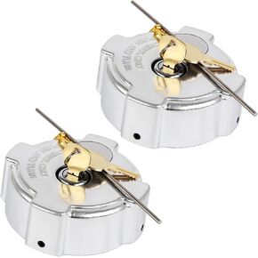 2PCS Locking Diesel Fuel Cap 3 inch Aluminum Gas Cap Compatible With Freightliner Columbia Century Coronado 1996-2018 Semi Truck Diesel Fuel Tank Cap Replacement for 572.1018 03-37017-002 600149