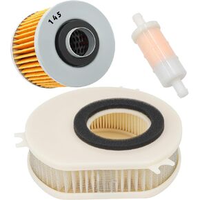 5EL-14451-00 Air Filter+Oil Filter+1FK-24560-10-00 Fuel Filter Compatible with Yamaha XVS1100 V-Star 1100 Midnight Custom 1100 Silverado Custom 1100 Drag Star XVS1100AW V-Star 1100 Classic