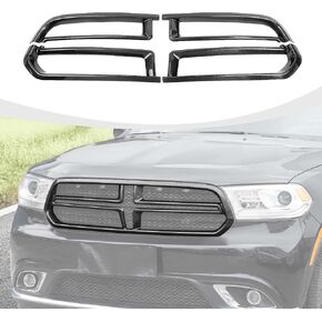 Front Grille Inserts Trim Cover Guard Compatible with Dodge Durango 2011-2020 Exterior Accessories, Carbon Fiber
