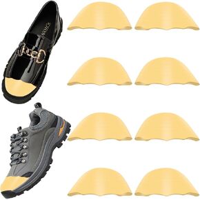 4 Pairs Shoe Filler Insert Small, Anglecai Shoe Filler Inserts for Loose Shoe, Half Size Shoe Inserts for Shoes Too Big to Make Shoes Fit, Toe Filler Cushion Inserts to Prevent Heel Sliping, Yellow