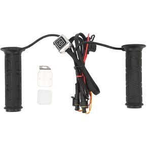 Motorcycle Heated Hand Grips, 1Pair Black DC 12V Motorcycle Heated Handle Waterproof Electric Heated Handlebar Grips with Adjustable Temperature Replacement for ATV Hand Grip Warmer
