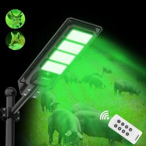 LANGY hog Lights 2Pack Green Hunting Light for Night Hunting, Solar Hog Light 20000LM, Powered Feeder Light Solar Lights for Hunting Hogs, Coyote, Varmint, Deer, Motion Activated Feeder