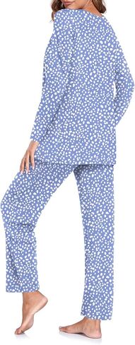 TAOHUADAO Women's Fall Pajamas Set with Pockets Soft Pants with Long Sleeve Top Ladies Sleepwear in Saudi Arabia