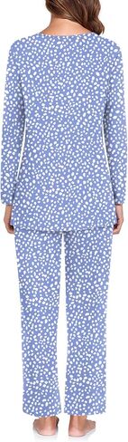 TAOHUADAO Women's Fall Pajamas Set with Pockets Soft Pants with Long Sleeve Top Ladies Sleepwear in Saudi Arabia