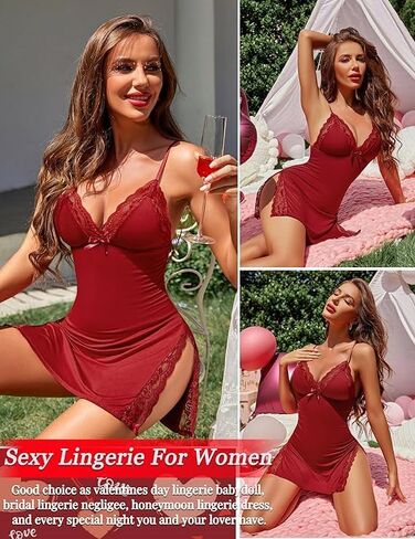 ملابس داخلية نسائية مثيرة وملابس نوم وحزام سباغيتي وقميص نوم بيبي دول للزوجة أو الصديقة in Saudi Arabia