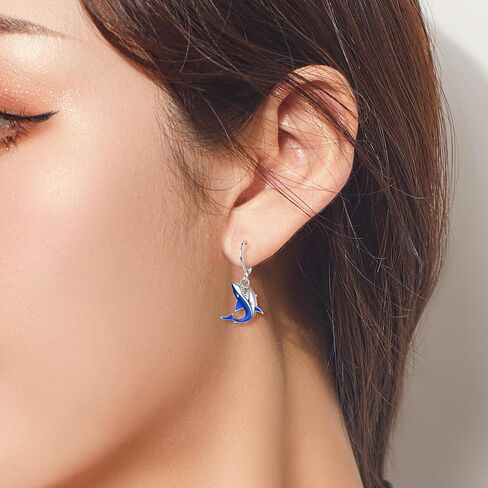 Sea Turtle/Orca/Mushroom/Shell/Shark Earrings for Women Dangle Leverback Earrings Ocean Jewelry Gifts for Women in Kuwait