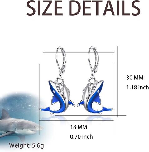 Sea Turtle/Orca/Mushroom/Shell/Shark Earrings for Women Dangle Leverback Earrings Ocean Jewelry Gifts for Women in Kuwait