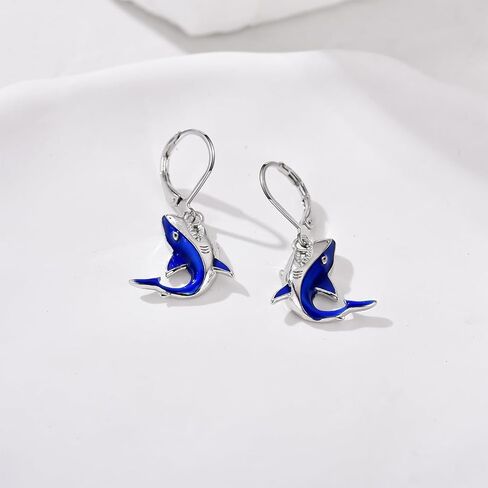 Sea Turtle/Orca/Mushroom/Shell/Shark Earrings for Women Dangle Leverback Earrings Ocean Jewelry Gifts for Women in Kuwait