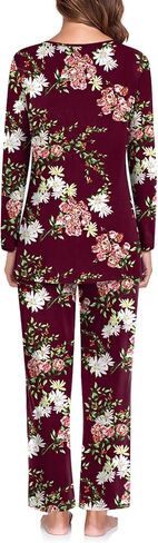TAOHUADAO Women's Fall Pajamas Set with Pockets Soft Pants with Long Sleeve Top Ladies Sleepwear in Kuwait